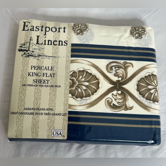 VTG Eastport Linens King Flat Sheet New in Package Madison Floral Made In USA - Picture 5 of 5